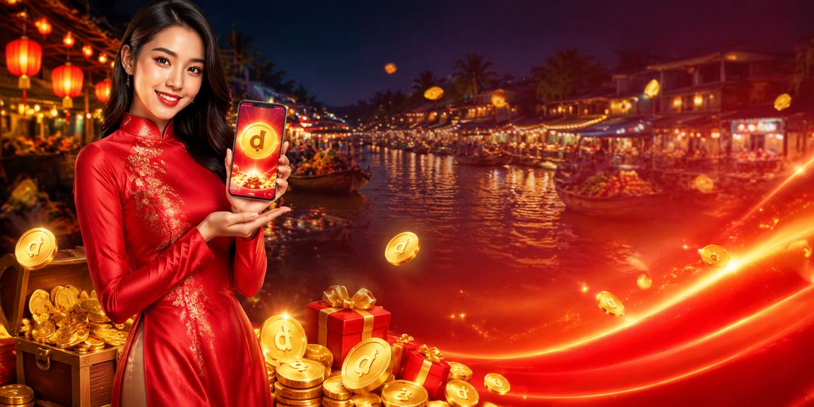 Người dùng tại Cần Thơ sử dụng điện thoại tham gia casino trực tuyến với áo dài truyền thống